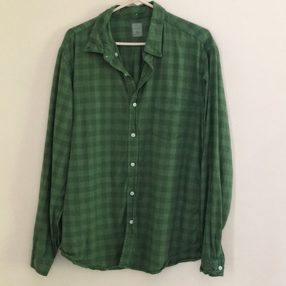 J. Crew Other - J Crew green plaid shirt